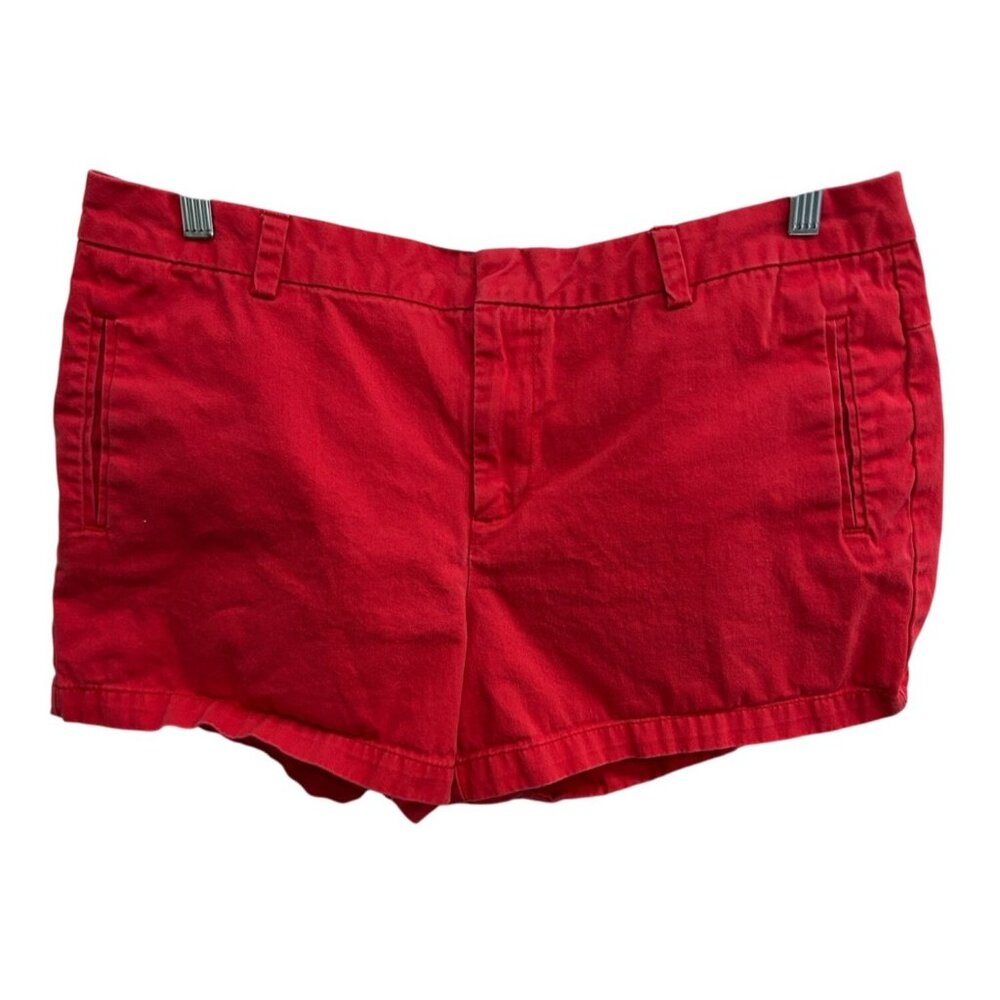 JCP Red Cotton Womens Flat Front Shorts Size 16